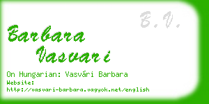 barbara vasvari business card